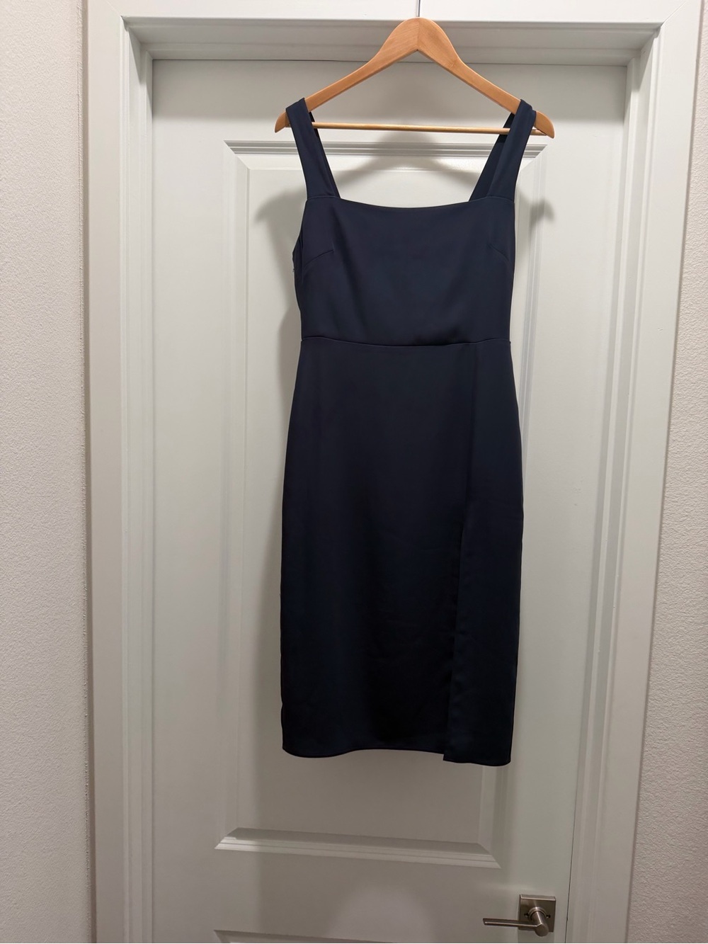 Aritzia Navy Square-Neck Sheath Dress